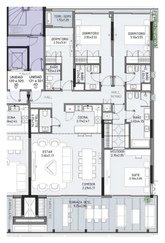 Floor plan of unit 221 at Selenza, building 8
