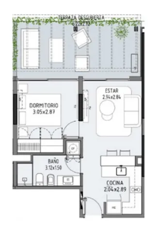 Floor plan of unit 23 at Selenza, building 8