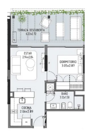 Floor plan of unit 24 at Selenza, building 8