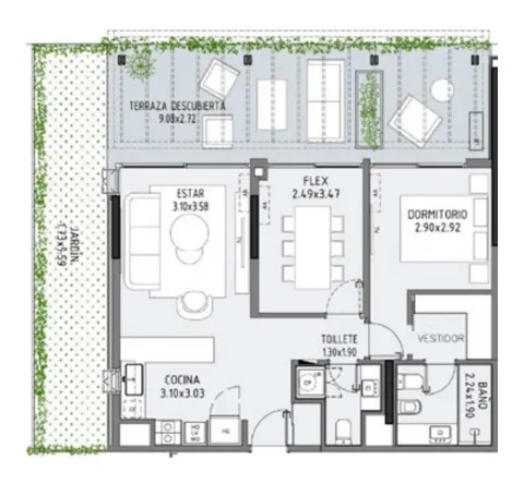 Floor plan of unit 25 at Selenza, building 8
