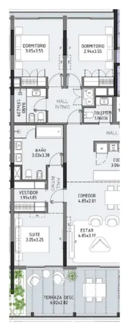 Floor plan of unit 320 at Selenza, building 8