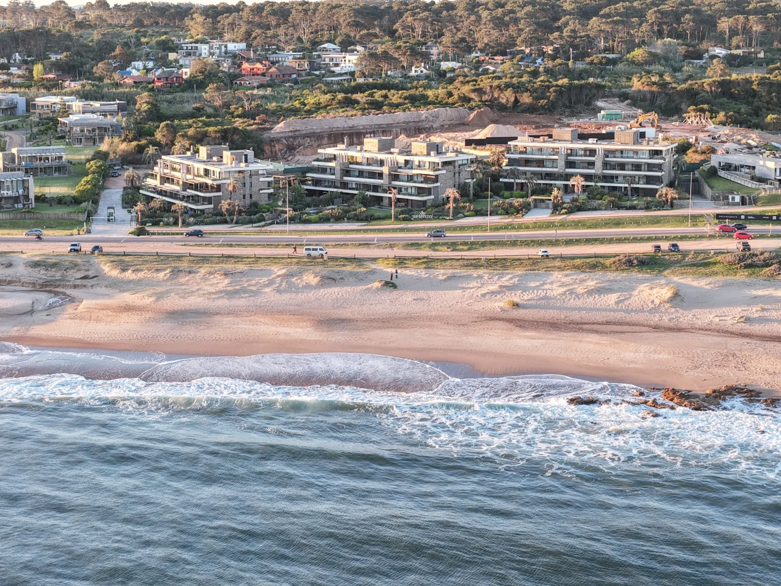 The already-finished buildings of Selenza, facing Manantiales beach