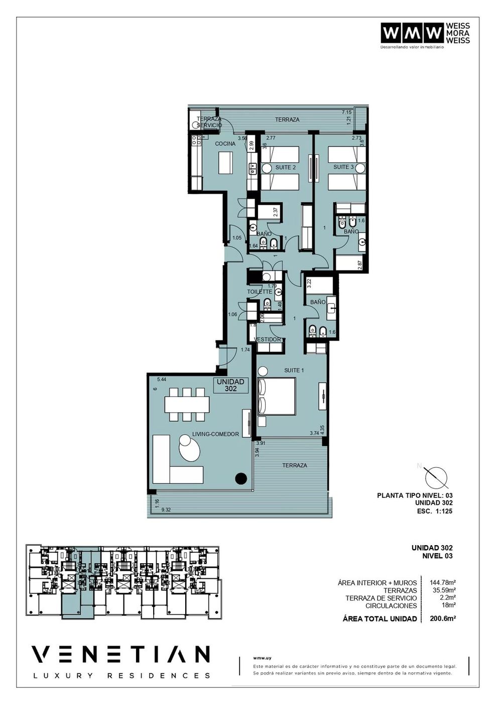 Planta / tipología de Venetian Luxury Residences