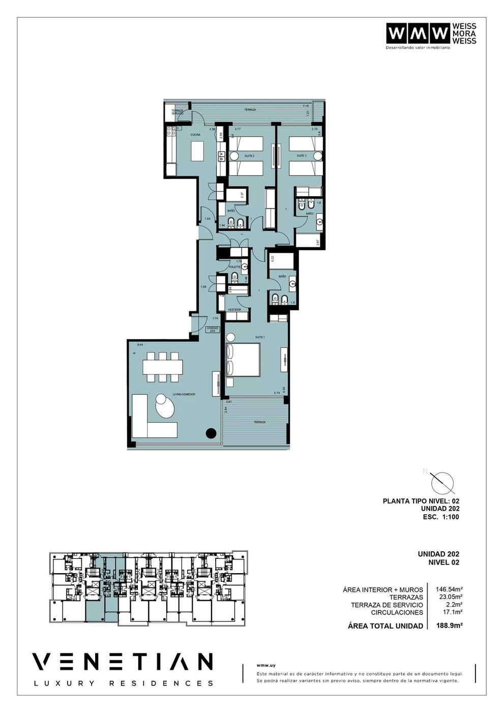 Planta / tipología de Venetian Luxury Residences