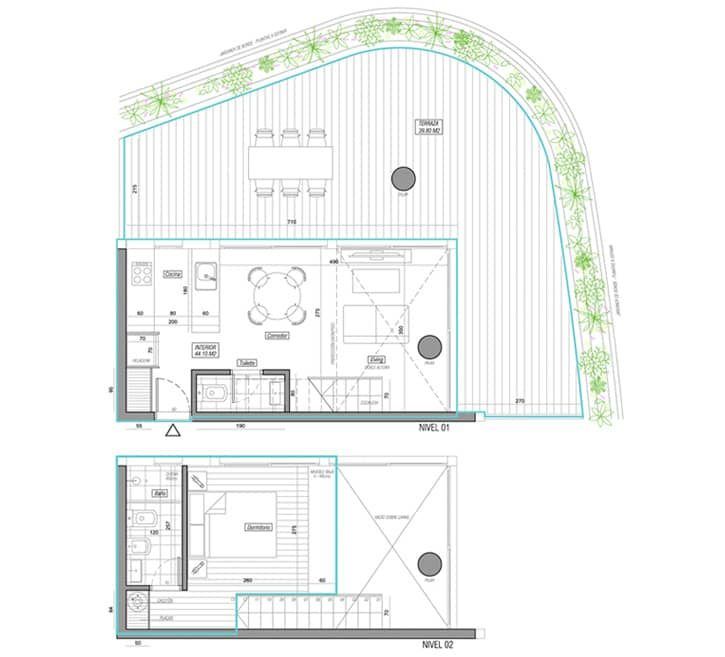 Planta / tipología de Wave Brava