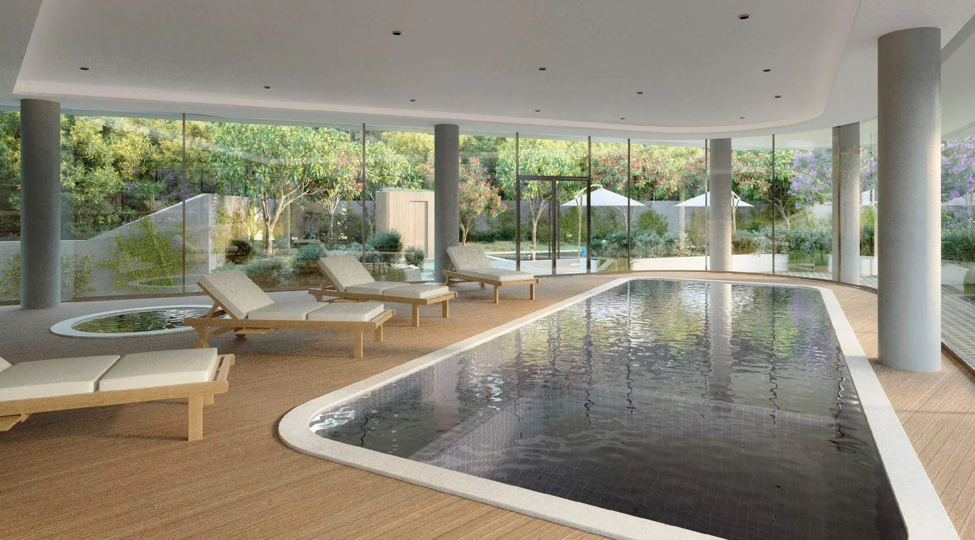 Deck da piscina de Wave Brava