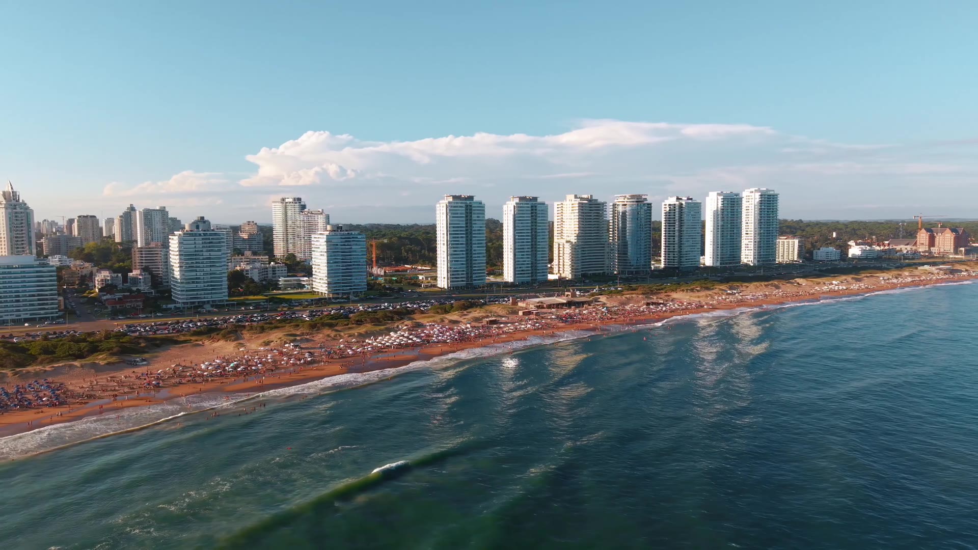 La costa de la Playa Brava de Punta del Este desde el aire