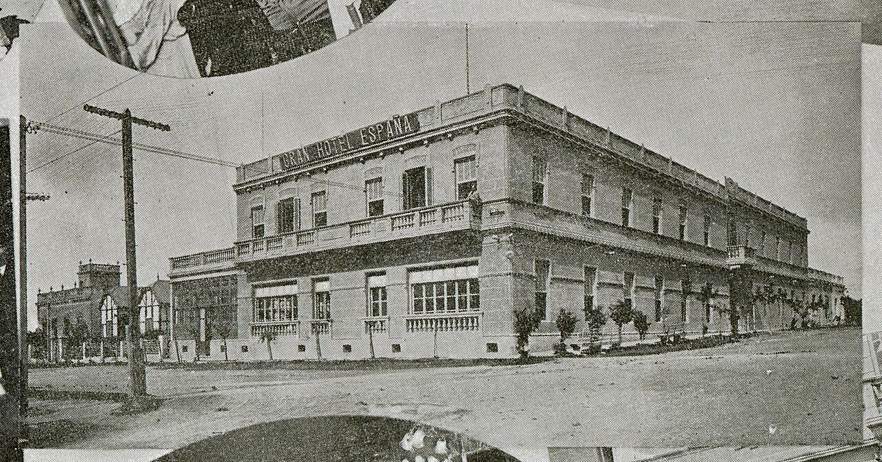 El Gran Hotel España, uno de los primeros hoteles de la historia de Punta del Este, en una fotografía de época