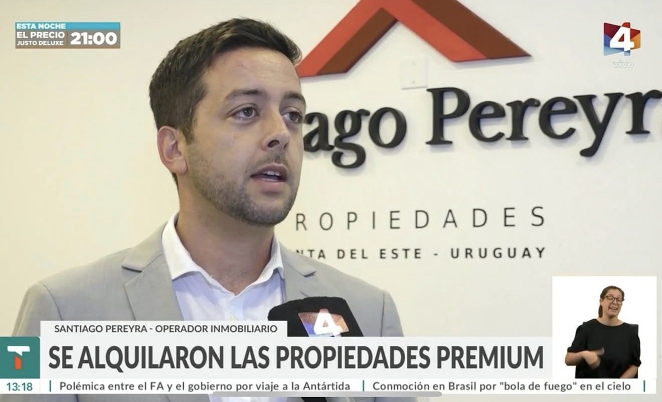 Santiago Pereyra entrevistado por Canal 4 en la oficina: “Se alquilaron las propiedades premium”